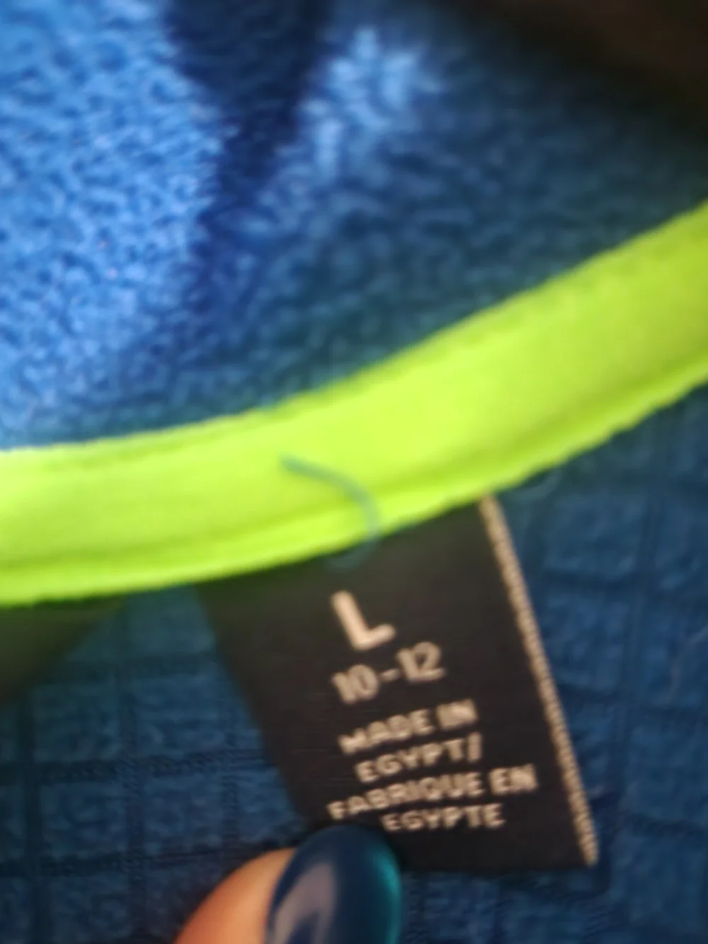 Lands' End Kids' Blue Fleece Jacket with Green Trim